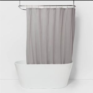 Barely used grey checked shower curtain 🤍🖤🔘 waterproof & heavy weight